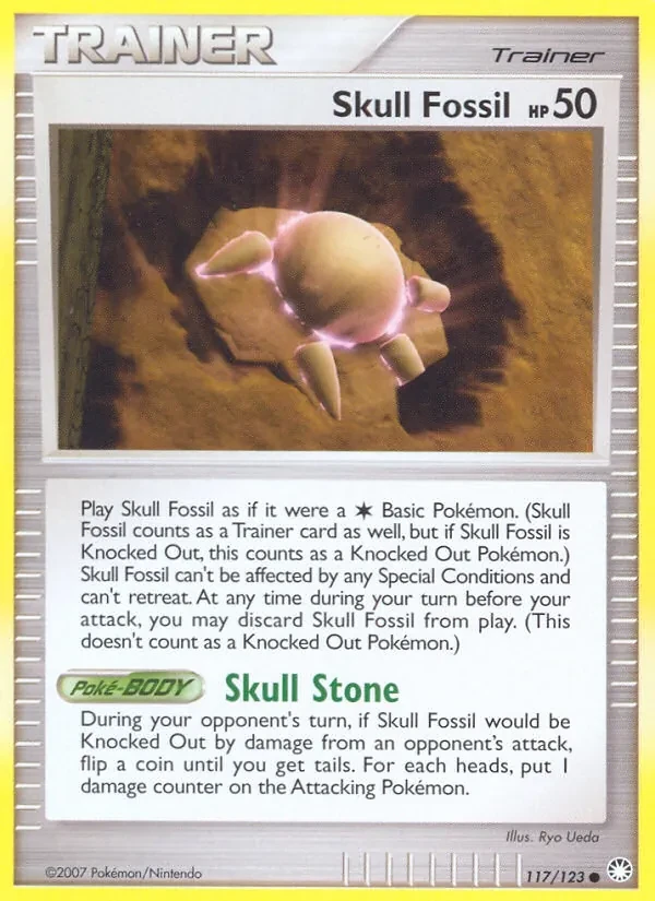 Skull Fossil 117/123 Mysterious Treasures Pokémon kaart