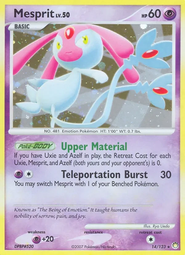 Mesprit 14/123 Mysterious Treasures Pokémon card