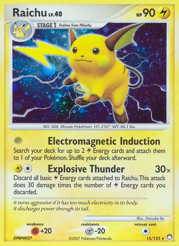 Raichu 15/123 Mysterious Treasures Pokémon card