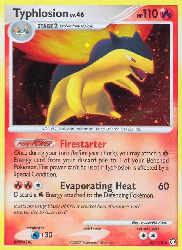Typhlosion 16/123 Mysterious Treasures Pokémon card