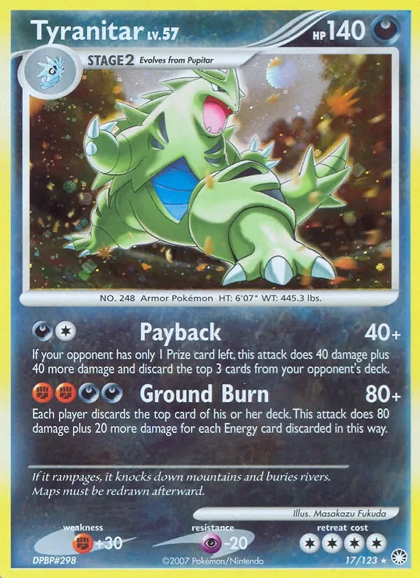 Tyranitar 17/123 Mysterious Treasures Pokémon card