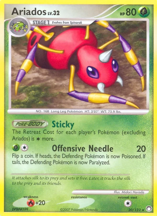 Ariados 20/123 Mysterious Treasures Pokémon card