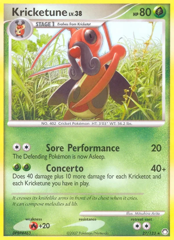Kricketune 27/123 Mysterious Treasures Pokémon Karte
