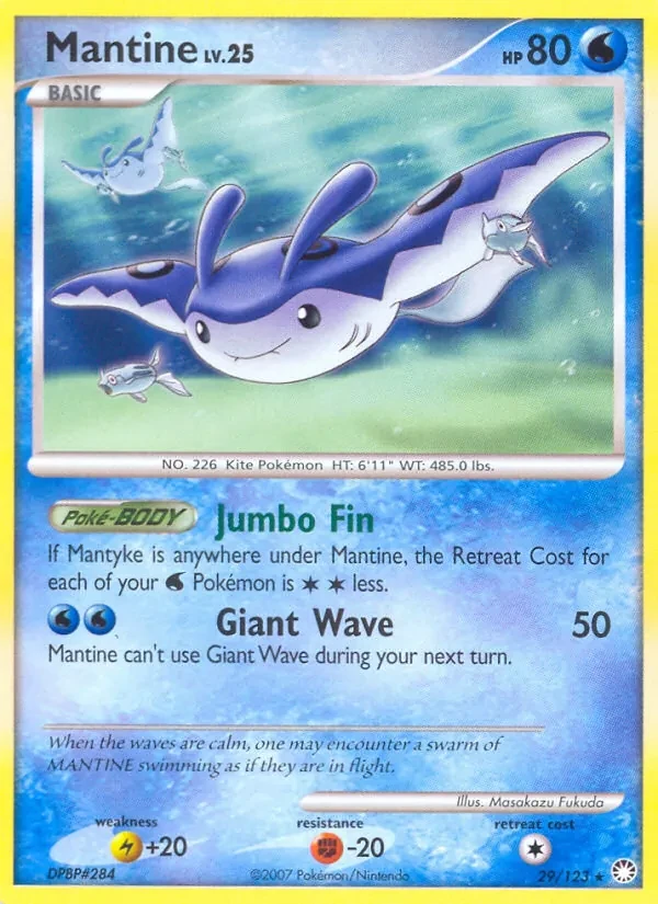 Mantine 29/123 Mysterious Treasures Pokémon Karte