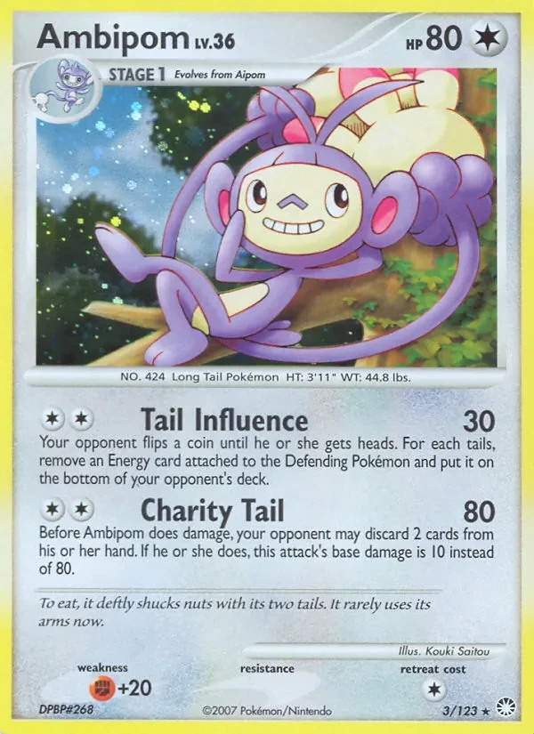 Ambipom 3/123 Mysterious Treasures Pokémon card