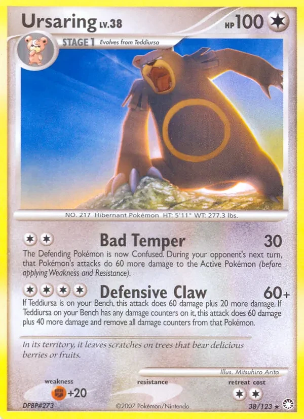 Ursaring 38/123 Mysterious Treasures Pokémon card
