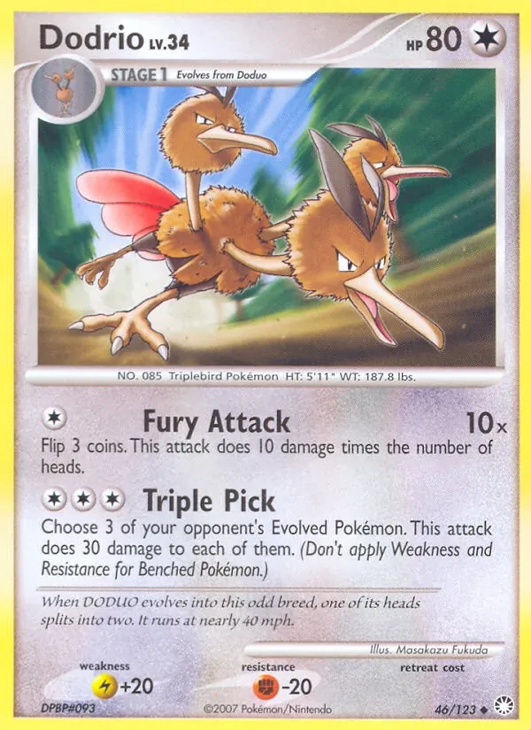 Dodrio 46/123 Mysterious Treasures Pokémon card