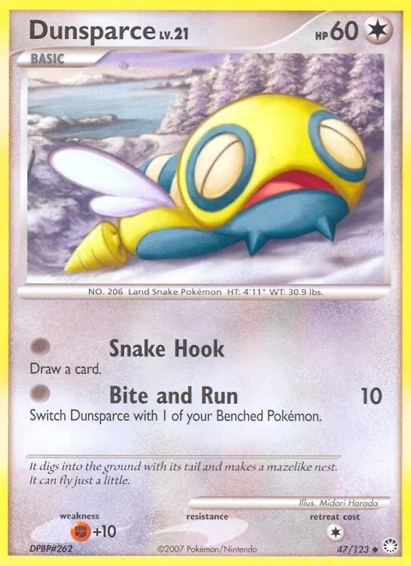 Dunsparce 47/123 Mysterious Treasures Pokémon card