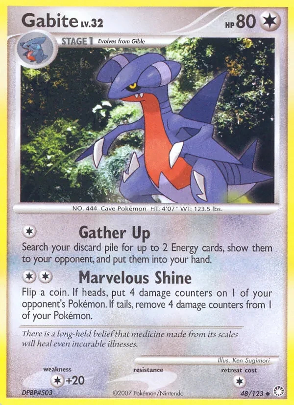 Gabite 48/123 Mysterious Treasures Pokémon card