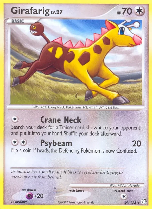 Girafarig 49/123 Mysterious Treasures Pokémon card
