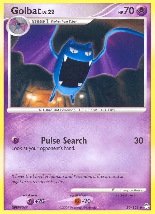 Golbat 50/123 Mysterious Treasures Pokémon card