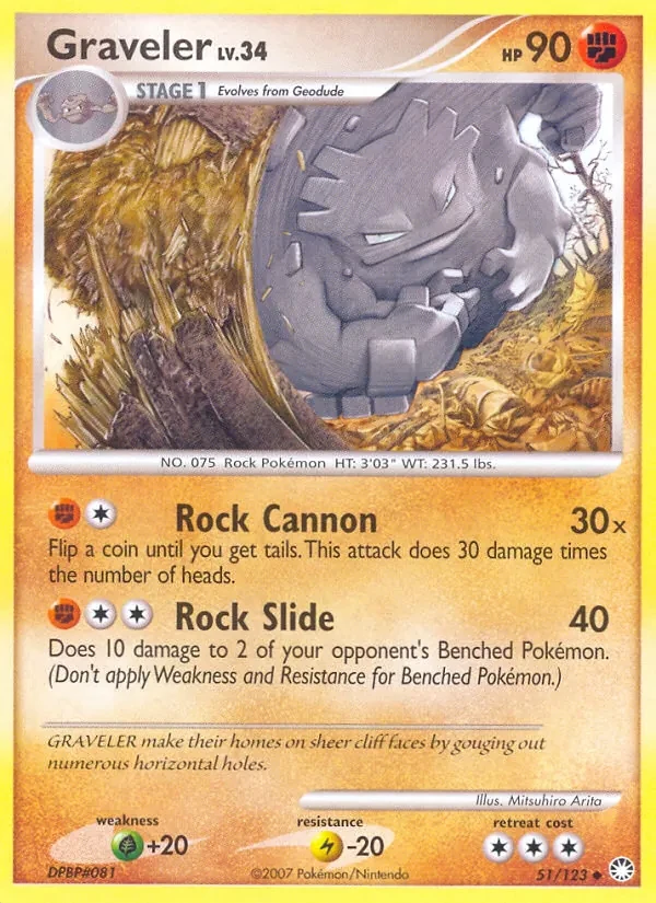 Carte Pokémon Graveler 51/123 Mysterious Treasures