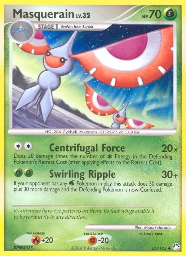 Masquerain 55/123 Mysterious Treasures Pokémon Karte