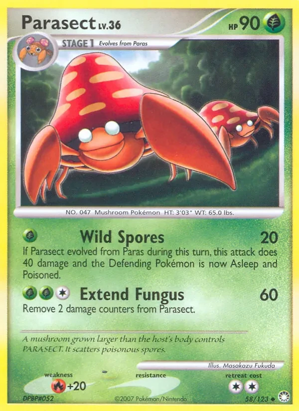 Parasect 58/123 Mysterious Treasures Pokémon card