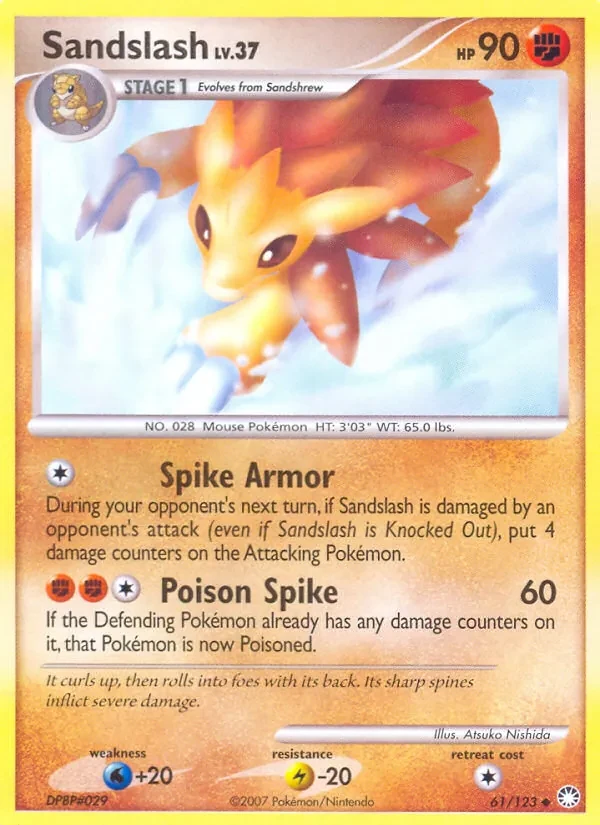 Sandslash 61/123 Mysterious Treasures Pokémon card