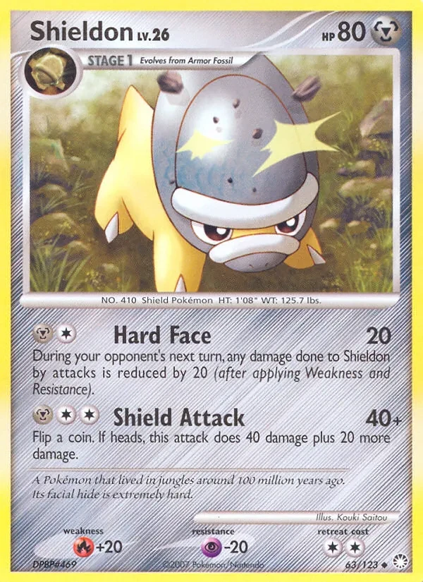 Shieldon 63/123 Mysterious Treasures Pokémon card