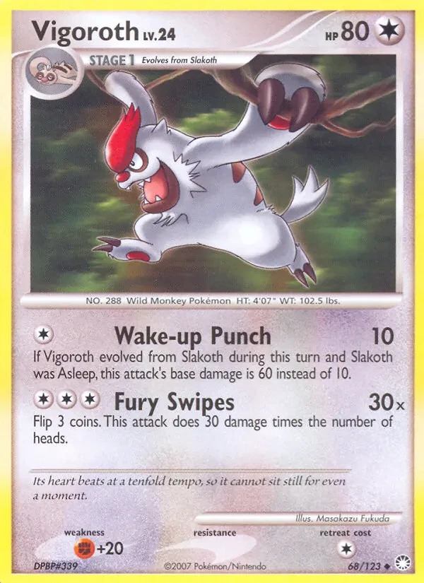 Vigoroth 68/123 Mysterious Treasures Pokémon card