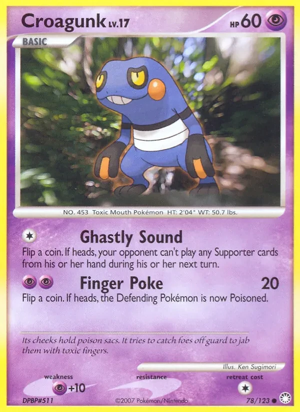 Croagunk 78/123 Mysterious Treasures Pokémon card