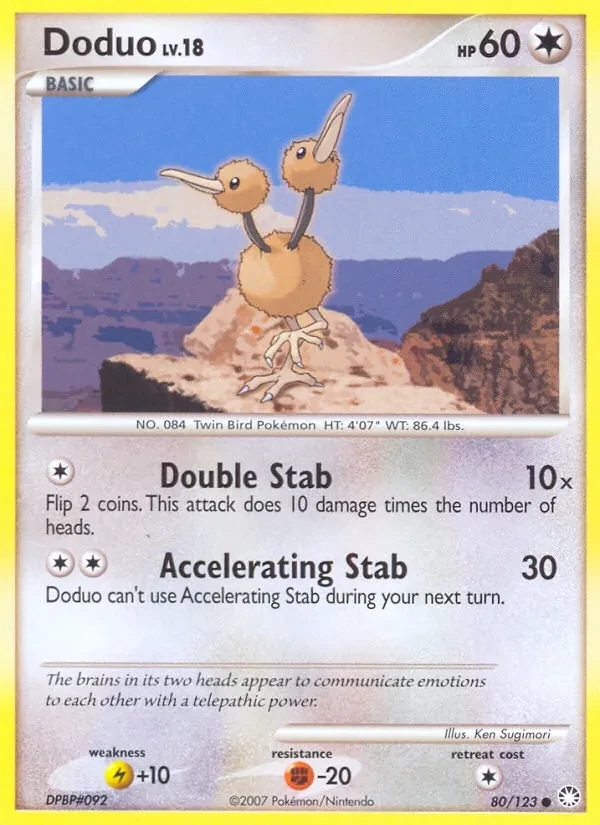 Doduo 80/123 Mysterious Treasures Pokémon card