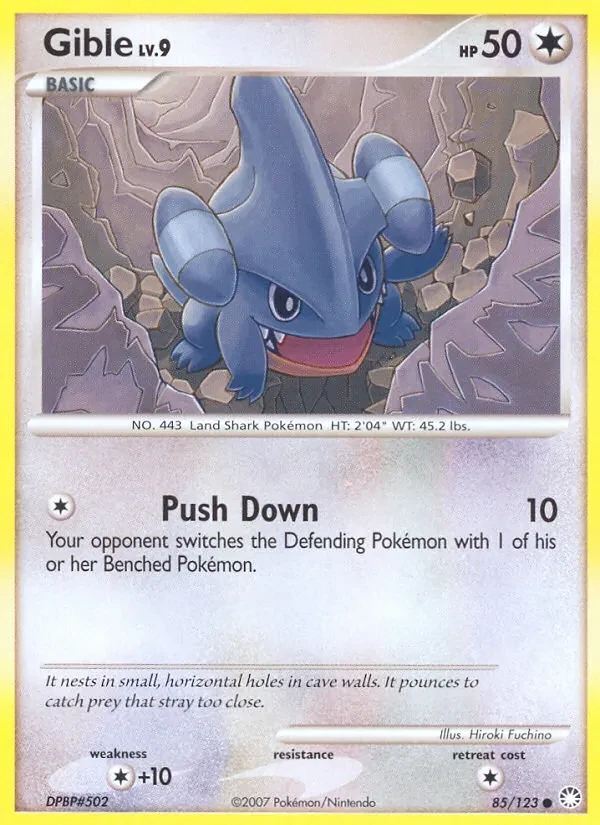 Gible 85/123 Mysterious Treasures Pokémon card
