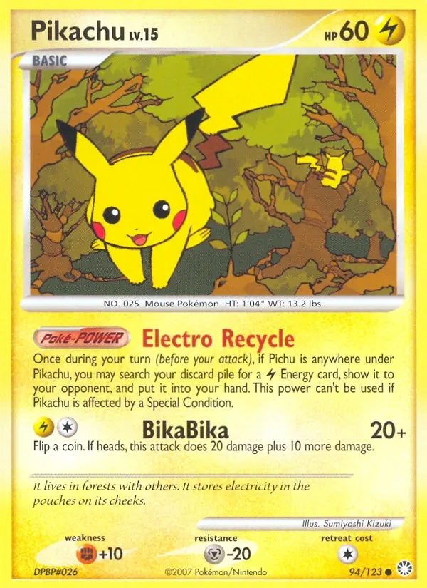 Pikachu 94/123 Mysterious Treasures Pokémon card