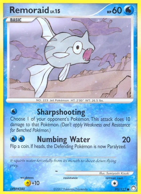 Remoraid 95/123 Mysterious Treasures Pokémon card