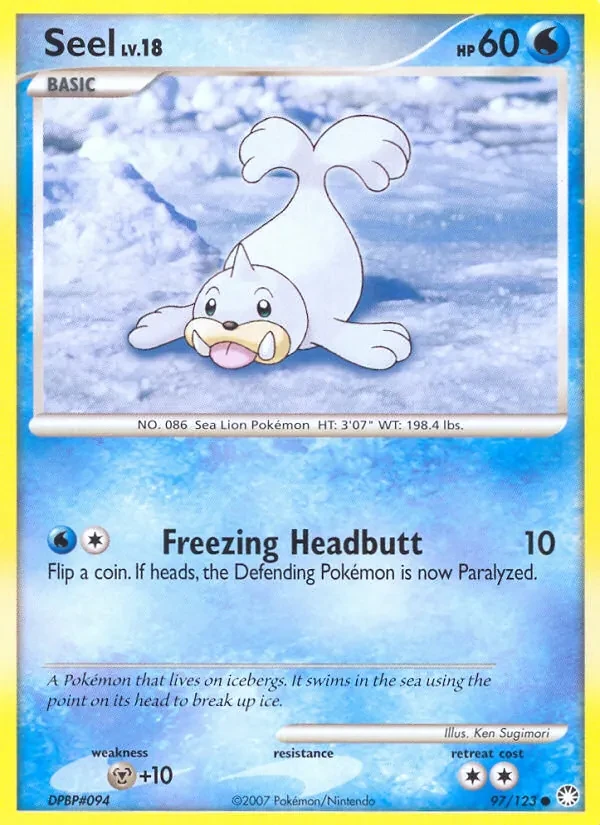 Seel 97/123 Mysterious Treasures Pokémon card
