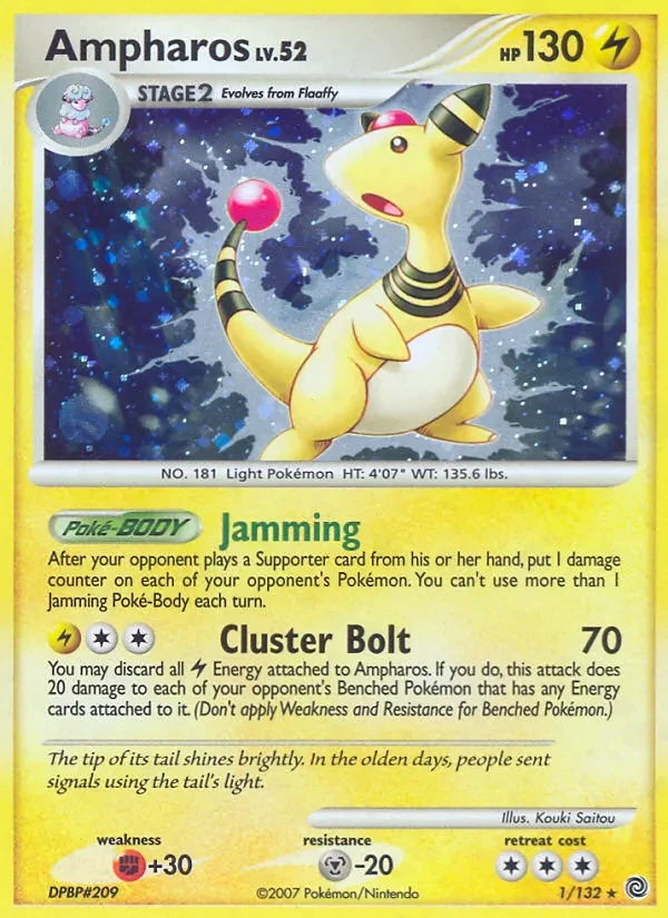 Ampharos 1/132 Secret Wonders Pokémon Karte