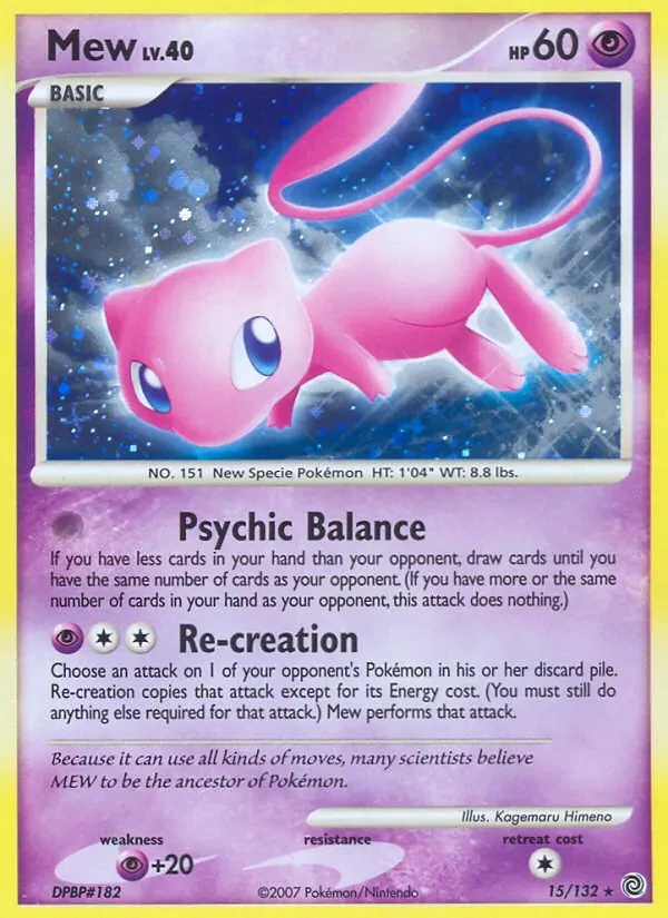 Mew 15/132 Secret Wonders Pokémon Karte