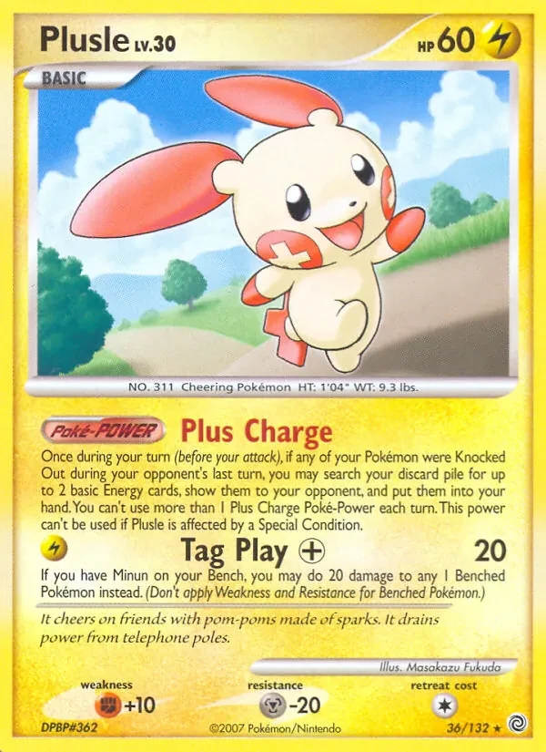 Plusle 36/132 Secret Wonders Pokémon card