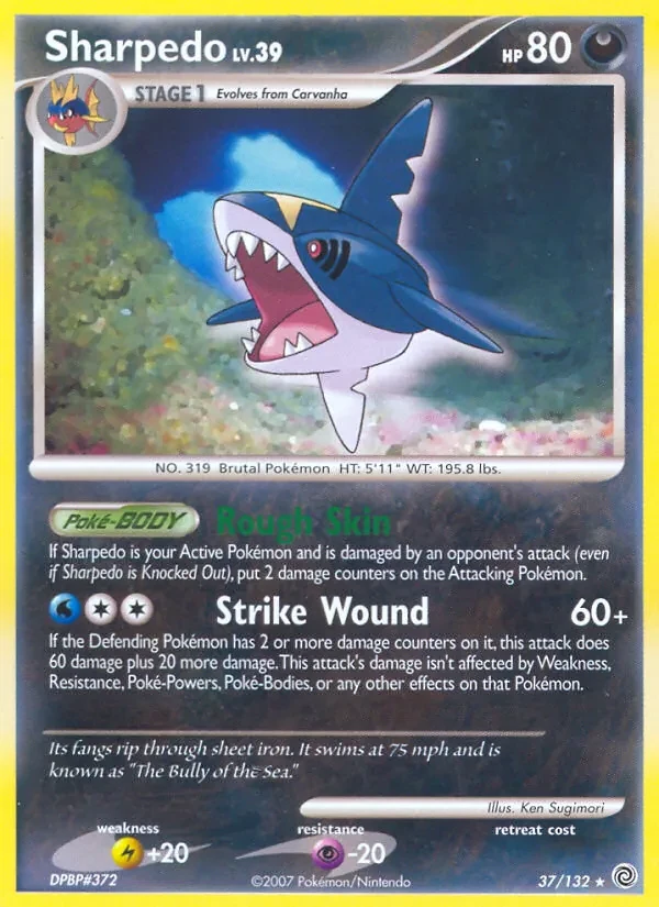 Sharpedo 37/132 Secret Wonders Pokémon card