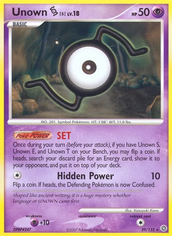 Carta Pokémon Unown S 39/132 Secret Wonders
