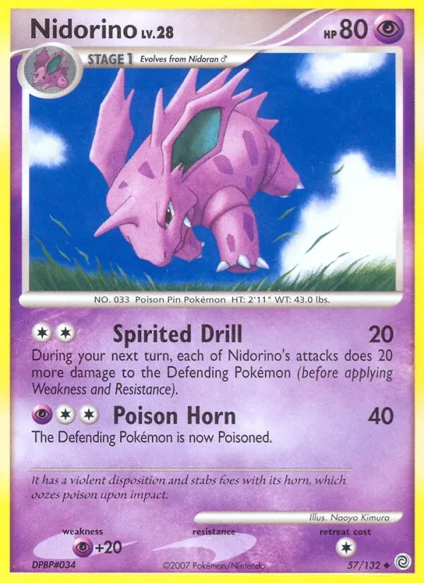 Nidorino 57/132 Secret Wonders Pokémon card