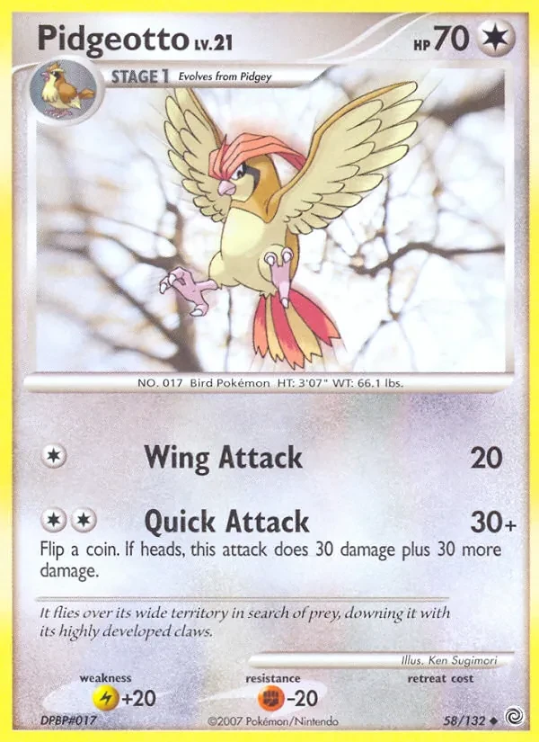 Pidgeotto 58/132 Secret Wonders Pokémon card