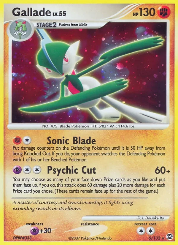 Gallade 6/132 Secret Wonders Pokémon card