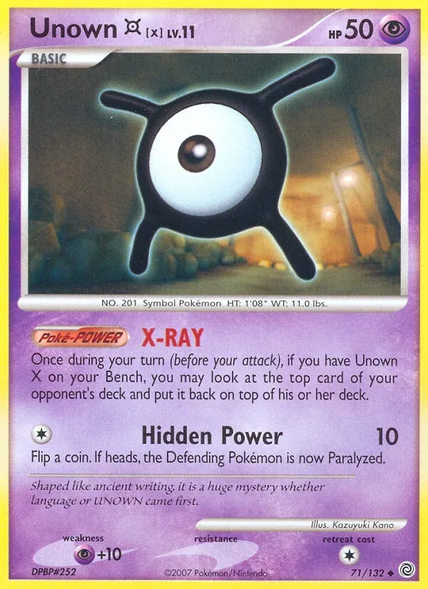 Unown X 71/132 Secret Wonders Pokémon card