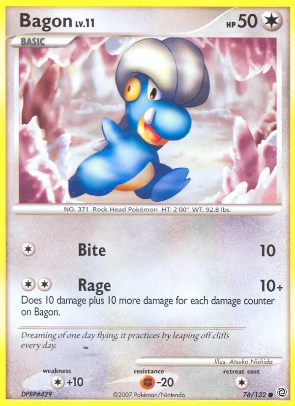 Bagon 76/132 Secret Wonders Pokémon card