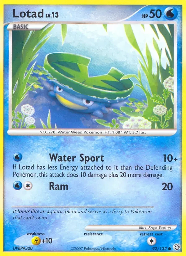 Lotad 92/132 Secret Wonders Pokémon card