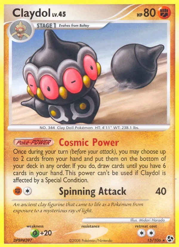 Claydol 15/106 Great Encounters Pokémon card