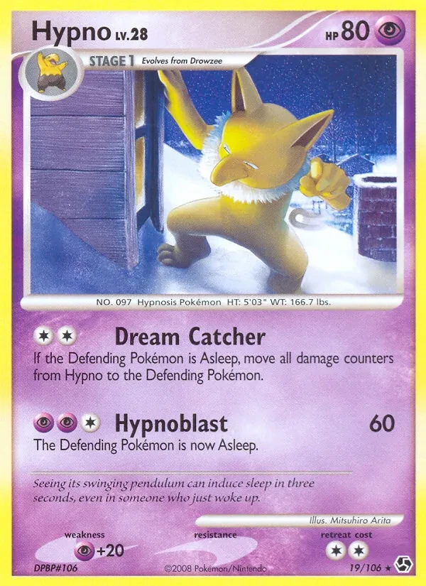 Hypno 19/106 Great Encounters Pokémon card