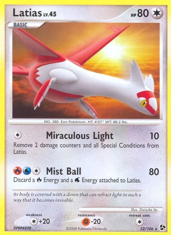 Latias 22/106 Great Encounters Pokémon card
