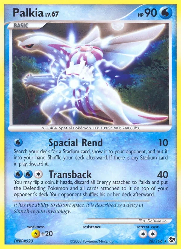 Palkia 26/106 Great Encounters Pokémon card