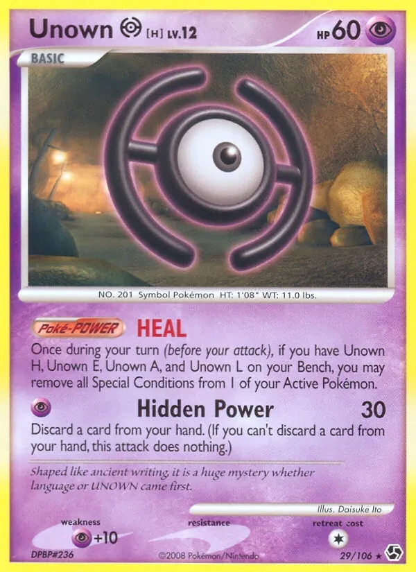 Unown H 29/106 Great Encounters Pokémon Karte