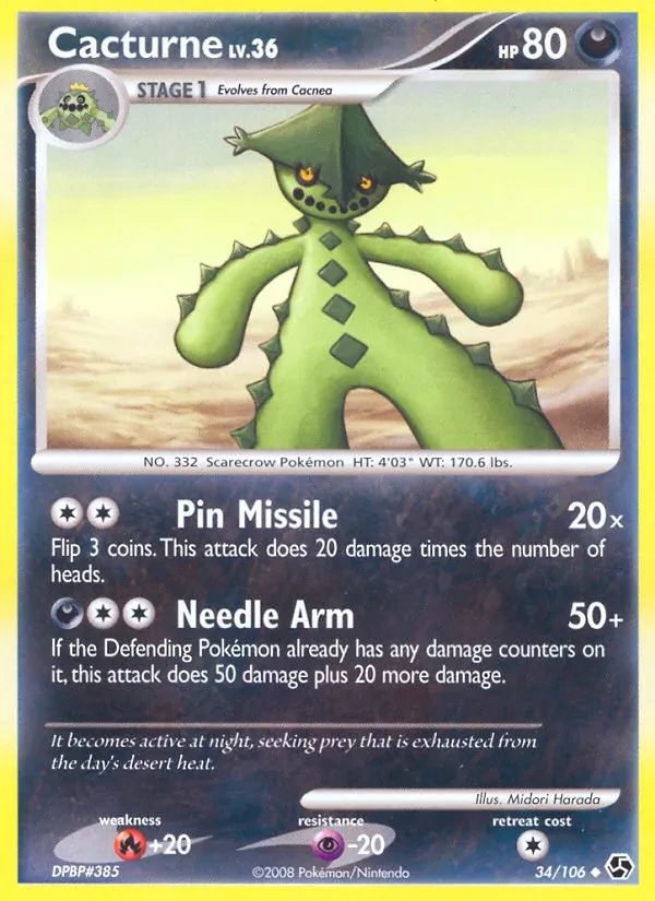 Cacturne 34/106 Great Encounters Pokémon card