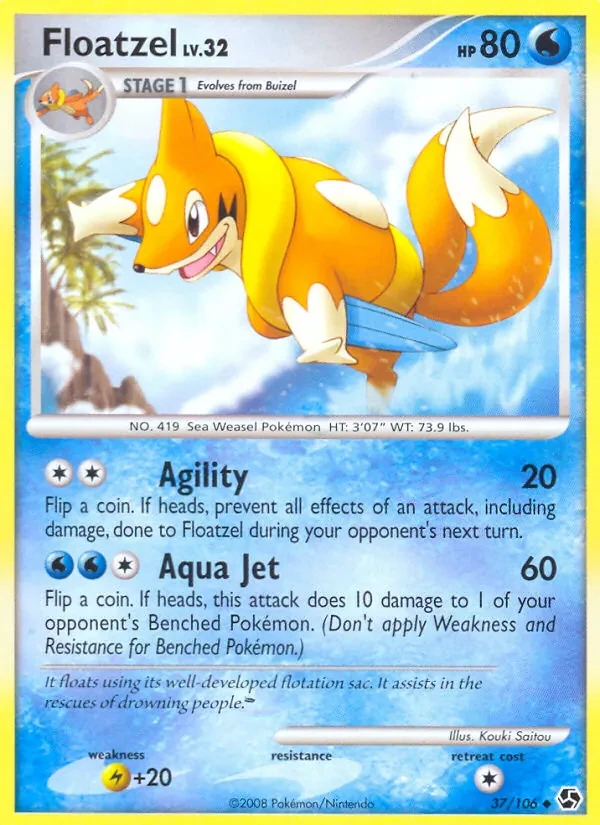 Floatzel 37/106 Great Encounters Pokémon card