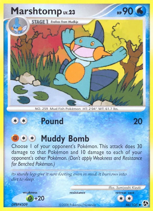 Marshtomp 46/106 Great Encounters Pokémon card