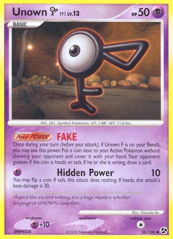 Unown F 56/106 Great Encounters Pokémon Karte