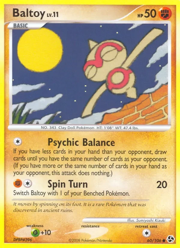 Baltoy 60/106 Great Encounters Pokémon card