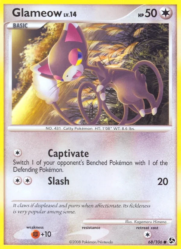 Glameow 68/106 Great Encounters Pokémon card