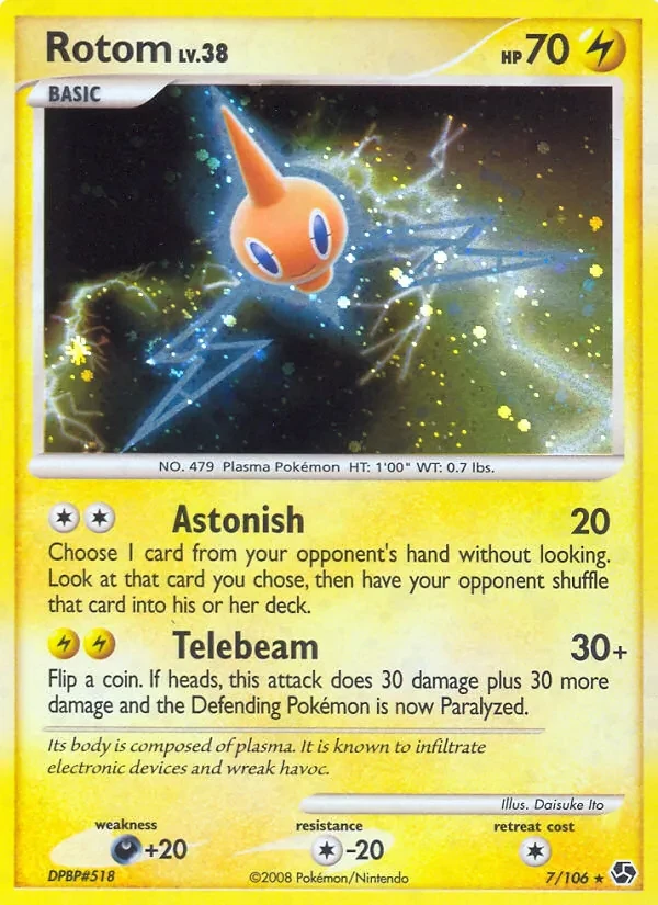 Rotom 7/106 Great Encounters Pokémon card